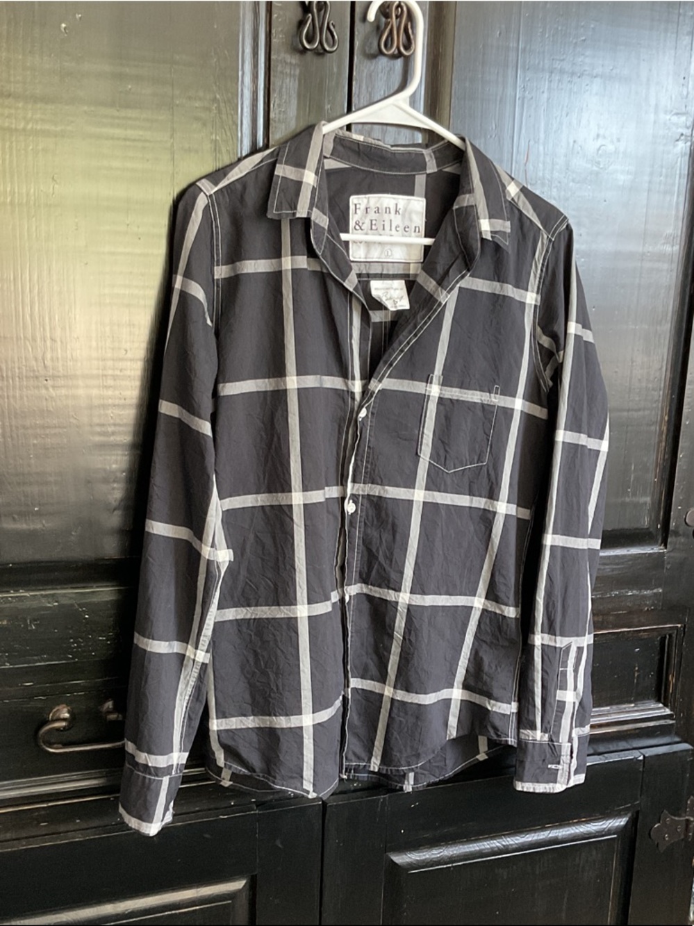 Frank & Eileen Black and White Windowpane Button-Down Shirt